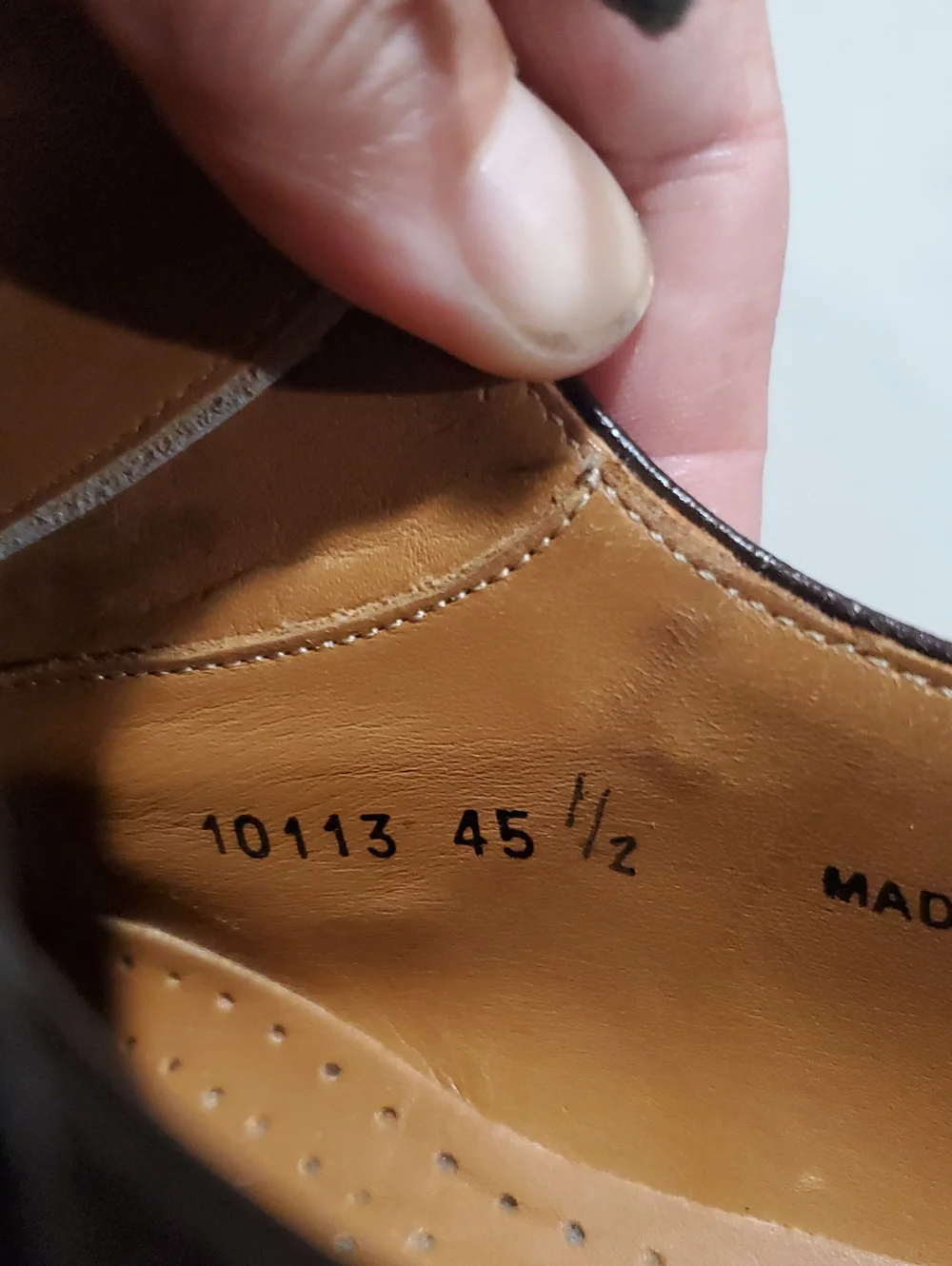 Magnanni Brown Leather Cap-Toe Derby Shoes Size 11.5